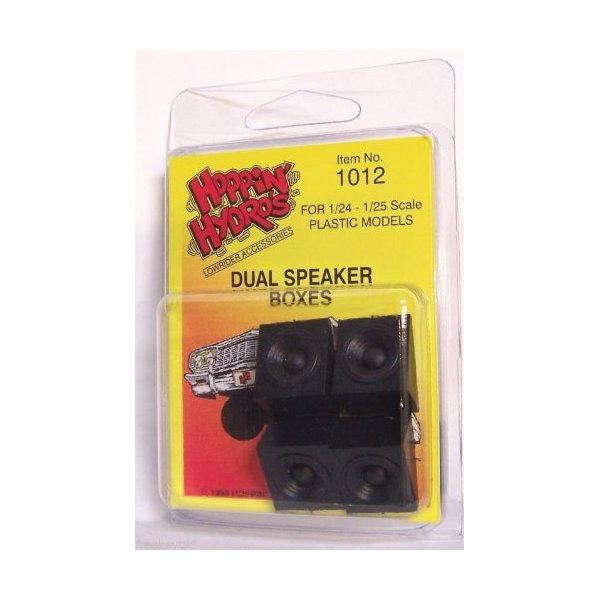 Hoppin Hydros 4 Black Dual Speaker Boxes (for Hobby Model Kits) 1/24 1/25 Scale