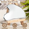 Flagest Stainless Steel Gua Sha Facial Tools - Face Massage Tools - Smooth Sturdy Metal Guasha Tool for Face Body Reduce Puffiness - Massage Scraper Heart Shape Item(Silver)