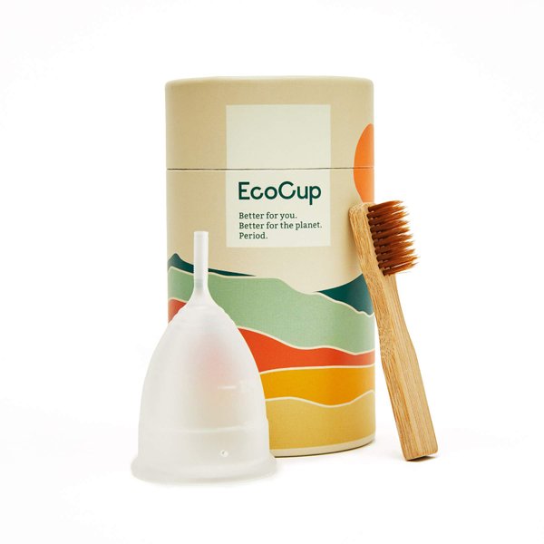 EcoCup Menstrual Cup - Soft Reusable Period Cup - Eco-Friendly - 12hr Wear - Includes Cup Cleaning Bamboo Brush - Tampon and Pad Alternative Menstrual Cups, 3 Piece Sets