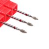 MZCMSL 3pcs Flame Shape Diamond Cuticle Clean Bits, 3/32 Shank Dry Manicure Drill Bits