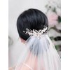 Catery Flower Wedding Hair Vine Rose Gold Rhinestone Bridal Headpiece Pearl Bride Hair Accessories for Women and Girls