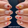 Maple Leave Nail Art Glitter Holographic Leaf Nail Sequin Autumn Nail Flakes Fall Nail Decoration Thanksgiving Nail Accessories Supplies for Women Girls