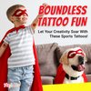 Playbees Sports Tattoos - 144 Pack - Assorted Goofy Sports Designs Tattoos - 2 Inches - Easy to Apply, Water-Based Ink - Sports Party Favors, Bag Stuffers, Fun Gifts - Safe for Kids, Ages 5+