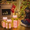 Wedding Decorations Light up Gift Boxes with Pink Heart, Light up Xmas Boxes with Battery Operated for Wedding Christmas Valentine's Day Decorations Indoor and Outdoor (3 Pack) (Pink Heart)