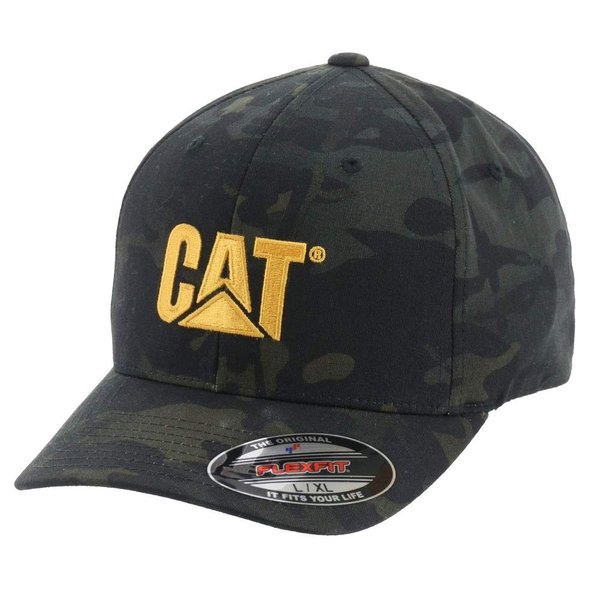 Caterpillar mens Trademark Flexfit Baseball Cap, Night Camo, Small-Medium US
