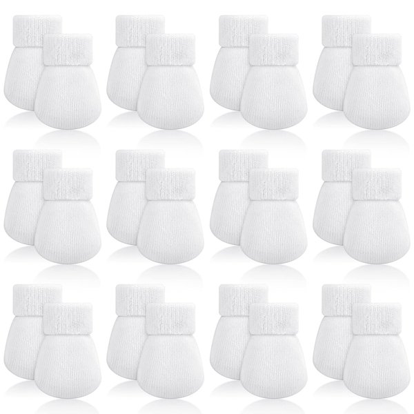 12 Pairs Preemie Mittens for Girls Boys Preemie Hand Mitten Premature Baby Mittens Preemie Gloves for Newborn Infant Toddler (White)