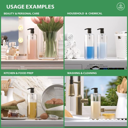 Pumps for Shampoo/Conditioner Bottles |1 Liter, 33.8 oz.| Leak-Proof | Fits1-Inch Bottle Neck | Pack of 2 Black