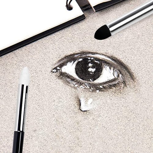 Artist Blending Sponge Pen Dual Tip Washable Sketch Rubbing Sponge Brush Reusable Drawing Art Blenders Tools for Artist Professional Student Sketch Drawing Blending Lightening and Highlight