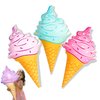 Novelty Place Giant Inflatable Ice Cream Cone for Summer Party, Swimming Pool, Beach, Birthday, and Outdoor Decorations(36 Inches, Pack of 3)