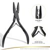 Glamordove Hair Extension Tool Kit Stainless Steel Hair Extension Pliers Micro Beads Remover Hook Looper Hair Sectioning Clips Wefting Sewing Salon Barber Accessories (Black)