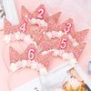 SuPoo 6th Birthday Decorations for Girl 6th Birthday Girl Headband Birthday Crown for Girls Glitter Hair Band for Party 6 Year Old Happy Birthday Decorations Flower Princess Tiara Hair Accessory