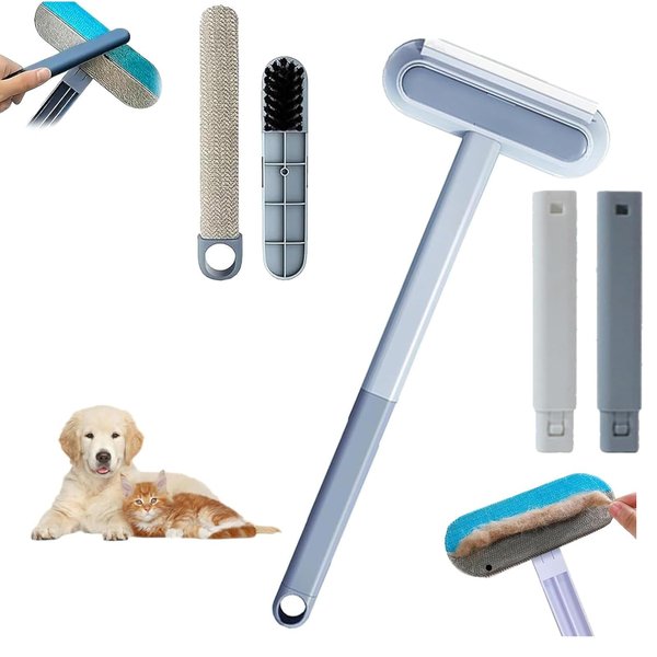 Multifunctional Pet Hair Removal Brush, 2025 New 4 in 1 PetHair Removal Tool, Pet Dog Cat Hair Cleaner Brush, Washable & Portable, Reusable Dog HairRemover for Couch, Carpet, Furniture (1PC)