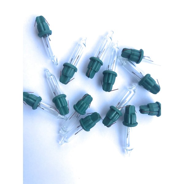 Prestige Glass Art 100 Clear Replacement Mini Light Bulbs - 6 Volts - Clear Bulbs - Green Base - Christmas