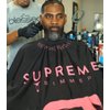 Supreme Trimmer Premium Barber Cape | Professional Hair Style Waterproof Cape; Salon, Barber, or Home Use | Pink Logo