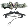 Set of 6 Crystal Barrettes 2 each of 3 Styles Crystal White on Black Trim-3-2NM2Bfa3