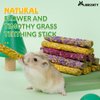 50-60 PCS Natural Rabbit Chew Toys, Rabbit Treats, Guinea Pig Chew Toys, Bunny Toys, Hamster Treats, Timothy Stick, Apple Sticks, Sweet Bamboo, for Guinea Pig, Hamster, Chinchilla, Rat, Small Animals