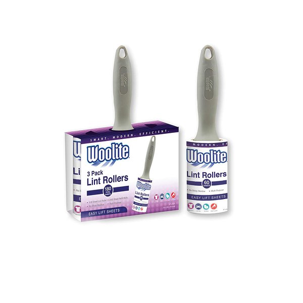 WOOLITE 3 Pack Lint Rollers | 3 Pack | 180 Sheets per Roll | Good for Pants | Coats | Sweaters | Dresses | Suits | Formal Wear |