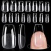 TOMICCA Medium Coffin Nail Tips, 240Pcs Half Matte Gel x Nail, 15 Sizes Nail Extension Tips Set, Full Cover Pre Shaped Fake Nails for Beginner and Professional DIY Nail Salon