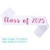 KETAOO 2PCS Class of 2025 Sash, Pink Foil White Finally Graduated Cheerleader Class of 2025 Sashes for Graduation Party Supplies