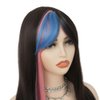 Salaibs Black Pink Long Straight Wigs for Women with Bangs Natural Synthetic Heat Resistant Fiber Colourful Hair for Halloween Cospaly Wig(3 colors)