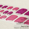 DUKASOU Semi Cured Gel Pedicure Strips, (Hibiscus Flower)26 PCS Gel Nail Strips Works with Any UV Light, Salon Quality Gel Nail Stickers，Easy to Apply & Remove