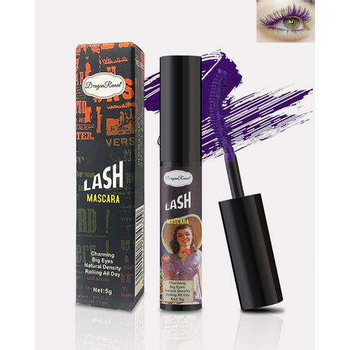 Waterproof Purple Mascara Volume and Length,Long Lasting Non Clumping Curling Voluminous Colored Mascara for Eyelashes, Colorful Volumizing Tubing Mascara for Women Eye Makeup Cosplay Party-06