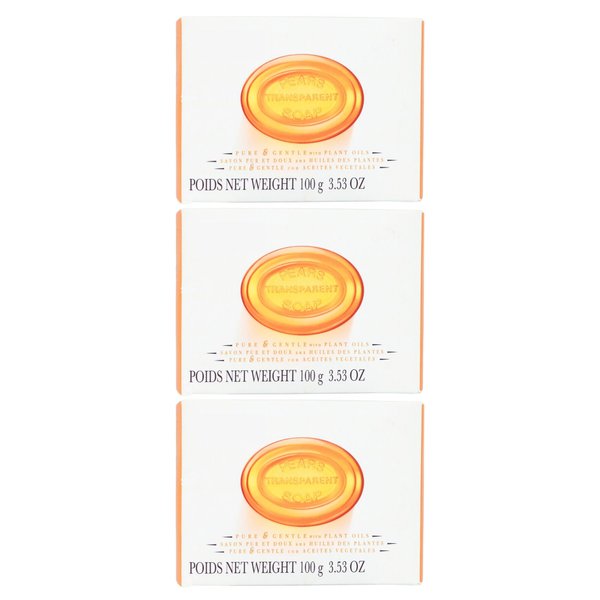 LSM Transparent Glycerine Soap Bars 3.5 oz for Men Women Bath Personal Skin Beauty Body Gentle Care Cleanser Valentines Day Gift Giving Basket Supplies Bundle Set of 3 Pack with Item Oggetto