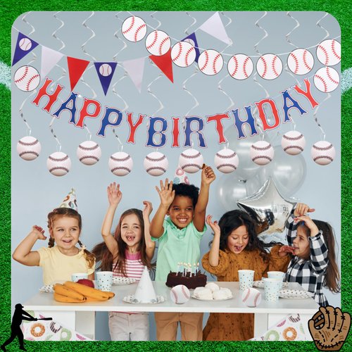 28Pcs Baseball Party Decorations Baseball Birthday Decorations Baseball Hanging Decorations Baseball Party Supplies for Baseball Birthday Party Baseball Sports Theme Party Decorations