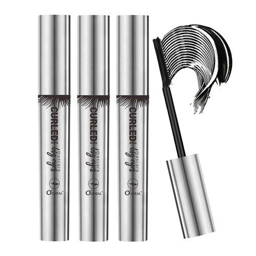 O'CHEAL 3PCS 4D Silk Fiber Lash Waterproof Mascara, Increase Volume And Length, Long-Lasting, Quick-Drying, Smudge-Proof, No Clumping Make-Up, Vegan&Cruelty-Free, Hypoallergenic Formula, Black