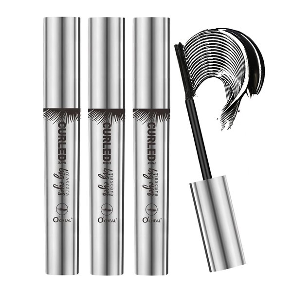O'CHEAL 3PCS 4D Silk Fiber Lash Waterproof Mascara, Increase Volume And Length, Long-Lasting, Quick-Drying, Smudge-Proof, No Clumping Make-Up, Vegan&Cruelty-Free, Hypoallergenic Formula, Black