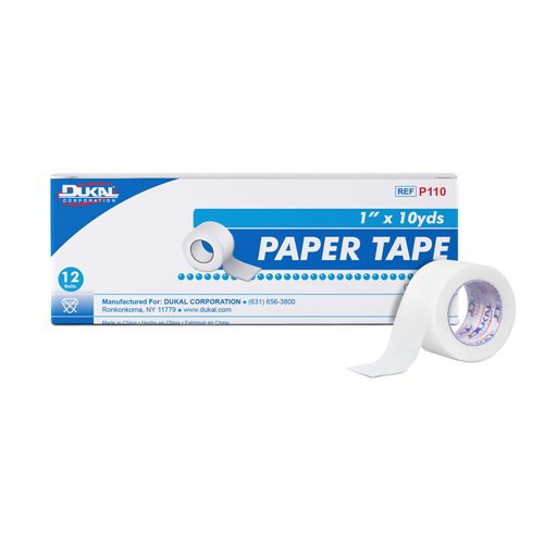 Dukal Paper Tape, Non-Sterile, 1" W x 10 yd. L (12 Boxes of 12) (Pack of 144)