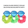 Neon 80s Scrunchies I 12 Pack I Bachelorette Party Favor Hair Ties I Team Bride Hair Ties I Bridesmaid Hair Tie