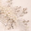 BERYUAN Wedding Crystal Rhinestone Hair Comb Pearls Crystal Rhinstone Headpiece Pearls Wedding Headband Silver Bride Hair Accessory for Brides (silver)
