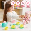 JOYIN 18PCS Pretend Play Tea Party Set Play Food Accessories BPA Free, Phthalates Free, Plastic Tea Set, Mini Kitchen for Kids, Gifts for Toddler Boys Girls Ages 1,2,3,4,5,6 Years Old