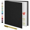 Yopih Photo Album Self Adhesive for 4x6 5x7 8x10 Pictures Scrapbook Album Linen Hardcover DIY with A Metallie Pen Length 11x10.6 Inch 40 Pages Black