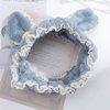 Hofar Face Wash Headband Hairband with Rabbit Bunny Ears and Lace Coral Fleece Cartoon Cute Creative Hair Accessories