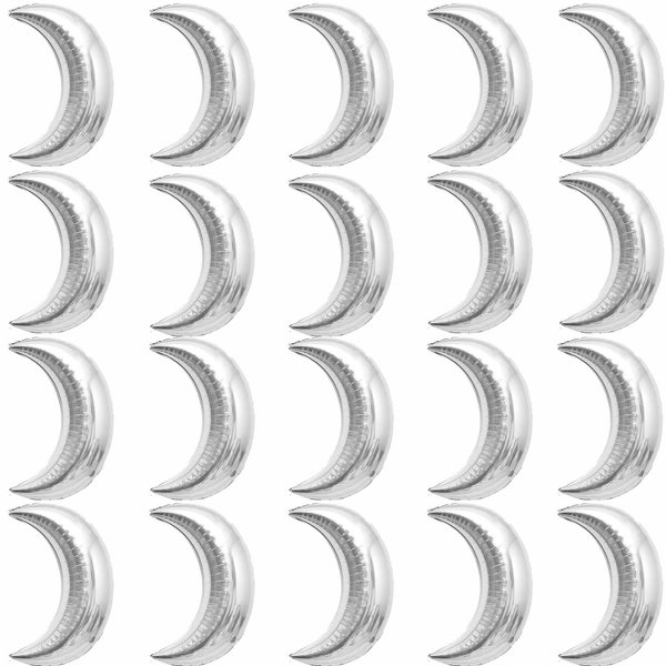 20pcs Moon foil Balloon 18inch Silver Moon Balloon for Moon Theme Birthday Baby Shower Christmas Anniversary Wedding Party Decoration Supplies