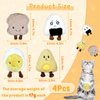 Andiker 4 PCS Catnip Toys for Cats, Creative Food Shapes Cat Chew Toys with Soft Plush Fabric Stuffed Cotton Bite-Resistant Cat Toy Set Interactive Cat Toys for Indoor Cats to Chew Bite