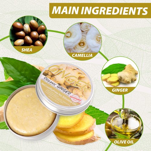 Zoreni Ginger Hair Regrowth Shampoo Bar, Anti Hair Loss Ginger Shampoo Soap, Natural Organic Ginger Shampoo Bar Promotes Hair Growth, Anti-dandruff and Anti-itching Ginger Bar Soap 2 Fl Oz (Pack of 5)