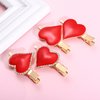 HZEYN 4 Pack Valentine's Day Heart Hair Clips Big Red Enamel Rhinestone Heart Hairpin Hair Accessories Gift for Women Girls (Enamel Red)