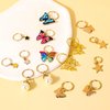 Qianyu 20 Pcs Gold Butterfly Hair Clips Spring Hair Jewelry Dreadlock Accessories Beautiful Colorful Butterflies Metal Pendant Charms No Slip Braid Clips Gifts for Women and Teens Girls