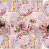 Fairy Party Decorations - Floral Fairy Paper Plates Pink Butterfly Napkins Floral Tablecloths for Princess Flower Fairy Party Supplies, Serve 20