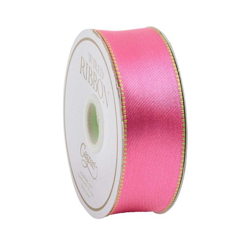 Caspari Decorative Ribbon, 10-Yard, Satin Pink and Green