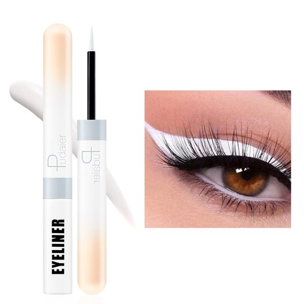 Espoce Liquid Eyeliner, White Eyeliner Liquid Liner Quick-Drying, Ultra-Fine Long-lasting Colored Eyeliners High-pigmented Colorful Eyeliners for Eye Makeup 0.12 Oz (White)