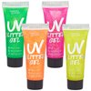 UV Glitter Body Paint Gel - 4 Colors Cosmetic Set for Girls, Women, Adults - 10 ml Tubes with Glowing Effect - Perfect for Dress Up, Festival, Costume Party, Halloween - by Splashes and Spills