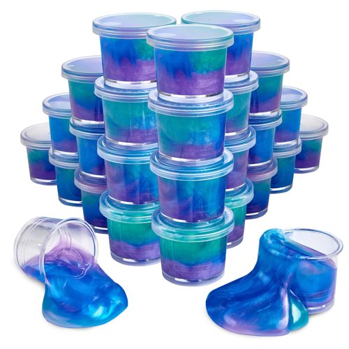 Playbees Mini Galaxy Slime 24 Pack Marbled Unicorn Slime Party Favors Safe for Girls Boys Stretchy & Non-Sticky Super Soft Sludge Toy Sensory Tactile Stimulation Classroom Rewards, Goodie Bag Stuffers
