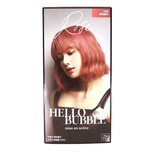 Korean Hello Bubble Hair Easy At-Home Color with Hair Ampoule for Hair Protection Vivid Color Hair Dye for Mise en scene (Ash Rose)