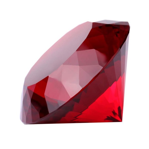 Red Crystal Glass Diamond Shaped Decoration, Big Ruby 80mm Jewel Paperweight,Red Crystal Glass Diamond Shaped Decoration, Big Ruby Jewel Paperweight,Gift Decoration Idea For Christmas