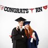 Congrats RN Banner, Future Nurse/BSN/NP, Big Nurse Energy, 2025 Nursing School Survivor Graduation Party Decorations Supplies, Black Glitter
