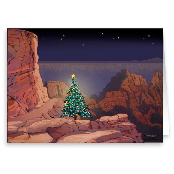 Stonehouse Collection - Grand Canyon Christmas Tree - 18 Boxed Western Holiday Cards & Envelopes - USA Made (Standard)